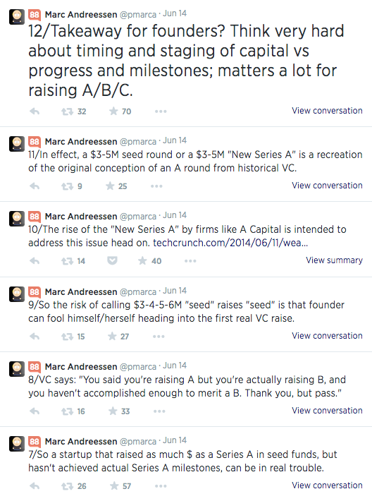 Marc Andreessen big seed tweet storm 6/14/2014