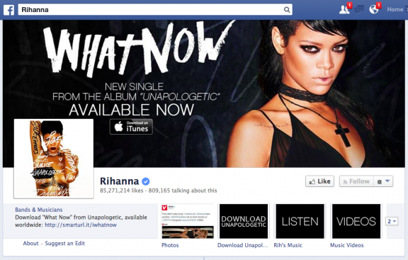 Rihanna's Facebook Page